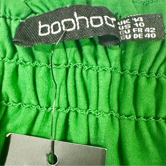 Boohoo Green Strappy Tiered Swing Dress - Picture 6 of 7